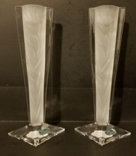 Vintage MCM  J.G. Durand Art Deco Style  Crystal Candlesticks ~Signed~France EUC picture