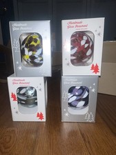 ONE Zorza Hand Blown Glass Ornament Ball From Poland New in Box 4 inch picture