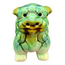 Vintage Chinese Foo Dog Fu Temple Lion Shishi Green Luck Feng Shui Ceramic China picture