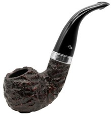 Peterson Cobble Finish Sterling Silver Mounted Large Bent Apple Briar Pipe XL02 picture