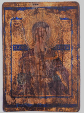 Antique 17th C. Dated & Signed Russian Byzantine Icon Saint George Wood COA picture