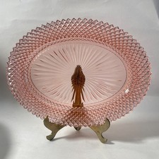 Vintage Anchor Hocking Pink Depression Glass Miss American Platter picture