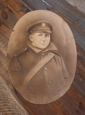 Antique Oval Convex World War 1 Soldier Photo Milatary Navy Marines Army picture