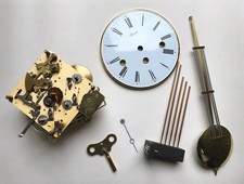 Vtg Franz Hermle Clock 341-021A Movement Face Pendulum Chime Key Germany READ picture