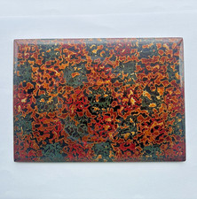 Vintage Japanese Tsugaru Nuri Lacquer Tray / plate Rectangular Marbled 15x21cm picture
