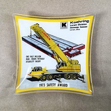 Vintage 1973 Koehring Lorain Division Safety Award Ashtray Crane Heavy Equipment picture