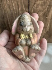 Vintage Bunny Rabbit Figurine Bow Tie Miniature Easter Cottagecore Decor picture