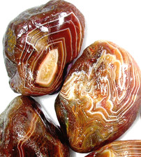 Lake Superior Agate Agates 3+oz 'AWESOME FOURSOME' Minnesota Rough Lapidary Gems picture