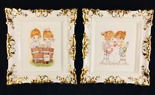 Vintage 1980's Ceramic Children, Love, Friend Picture Decorative Wall Plaque 2 picture