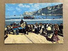 Postcard Nazare Portugal Fishing Boat Beach Vintage PC picture