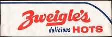 Vintage paper hat ZWEIGLES DELICIOUS HOTS hot dogs dated 1964 new old stock nrmt picture