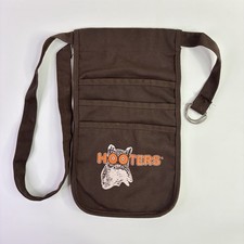 Vintage Hooters Waitress Apron Money Pouch Brown One Size Uniform Owl Logo picture