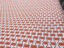 Thibaut Denver Geoetric Trellis/Lattice Hand Printed In Pink/Blue Hand Printed picture