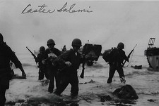 Caster Salemi autographed 4x6 photo WW II New Guinea Pacific Theater Rare LOOK picture
