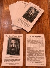 Lot of 100 Traditional Catholic Prayer Card Leaflet Holy Face of Jesus picture