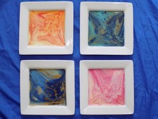 Abstract Art 4 Original Plates on World SL-7 Square Plates 7.5