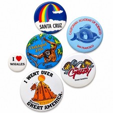 Vtg 90's California Souvenir Pinback Button Lot Great America Oakland Zoo 6pc picture
