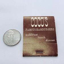 COCO’S FAMOUS HAMBURGERS RESTAURANT VINTAGE MATCHBOOK NEW UNUSED picture