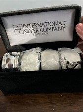 4 Silver Plated Napkin Rings - International Silver Company Since 1808- Blue Box picture
