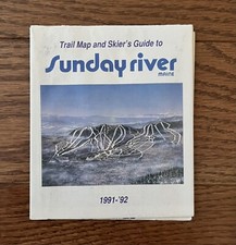 Vintage 1991-92 Sunday River Ski Mountain Trail Map picture