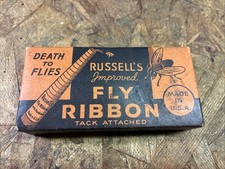 Vintage 30s Russell’s Improved Fly Ribbon  Death To Flies picture