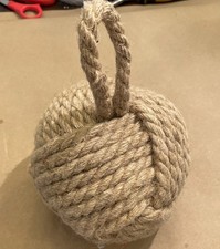 Nautical Fishing Boat Bumper Rope Ball Desk Or Door Stop Display Heavy Nice picture
