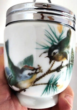 Royal Worcester Birds King Size Egg Coddler Made in England Porcelain picture