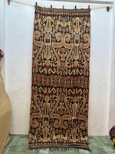 Antique Beautiful Indonesian Ikat Technique Textile Cloth Wall Hanging 238x101Cm picture