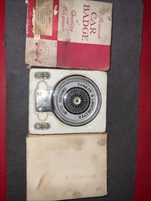 NOS BOXED E.H.RANN VINTAGE CAR CHROME GRILL BADGE,EMBLEM DAIMLER LANCHESTER CLUB picture