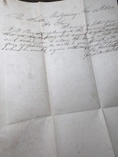 1844 Dated Document - Collectible Paper Letter 1800s Antique picture