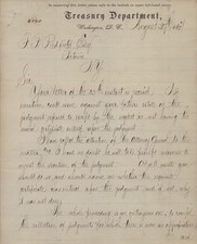 JOHN SHERMAN - MANUSCRIPT LETTER SIGNED 08/27/1877 picture