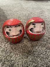 Japanese 4.5” Red Lucky Daruma Doll Wish Making Good Luck Fortune Made in Japan picture