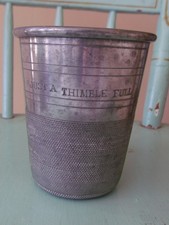 Vintage English Sheffield Pewter Tankard Thimble picture