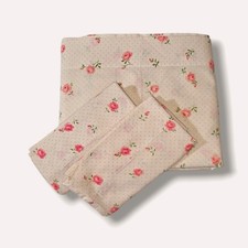 Cannon Monticello Rose Dream Full Flat Sheet Pillowcases Vintage Cottagecore 70s picture