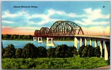 Liberty Memorial Bridge over the Missouri River, North Dakota - Postcard picture