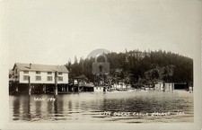 c1910-20 City Docks Coeur D'Alene Idaho Tubbs Hill RPPC Photo Postcard COPY picture