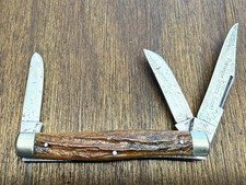 JA Henckels 190 Pocket Knife With Stag Handles. picture