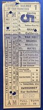 RARE SAN FRANCISCO MUNICIPAL RAILWAY GEARY BLVD. TRAIN TICKET PUNCHED #001042  picture