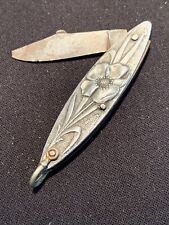 Antique D Peres Germany Embossed Aluminum Pocket Knife Early 1900s Ges. Gesch picture