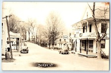 c1940 Street View Cars Coca Cola Esso Store Danby Vermont VT RPPC Photo Postcard picture