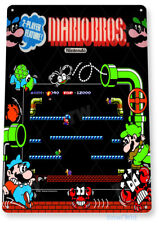 Mario-Bros Arcade Sign, Classic Arcade Game Marquee, Game Room Tin Sign A837 picture