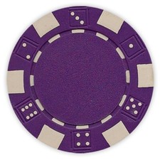 50 Da Vinci 11.5 gram Dice Striped Poker Chips, Standard Casino Size, Purple picture