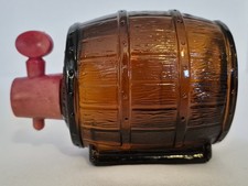 Vintage 1970s Avon On Tap Barrel Bottle, Amber Glass, Empty picture