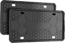 2Pack Premium Matte Black Silicone License Plate Frames, License Plate Holder, Z picture