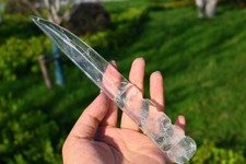 8.6''Carved Natural Clear Quartz knife(not real) decor Crystal Reiki Heal gift1x picture