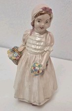 Vintage  “Tinkle Bell” Figurine - Girl w/Basket Pink Dress picture