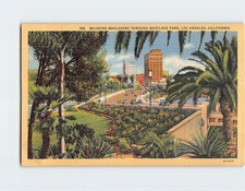 Postcard Wilshire Boulevard Through Westlake Park Los Angeles California USA picture
