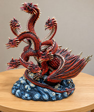 Seven Headed Hydra Dragon Statue Mythical Monster Fantasy Gothic Figurine picture