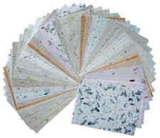 50 Sheets A5 Mulberry Washi Paper Banana Bark Leaf Texture for Crafts Origami picture