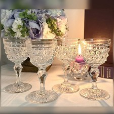 Bohemian Style Cut Crystal Cordial Glasses Set 4 Aperitif Digestif 2 oz picture